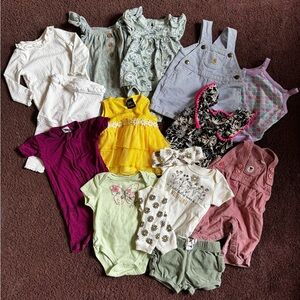 Infant Girls Carter’s Carhartt Overalls Super Cute Spring/summer bundle 3-6mo